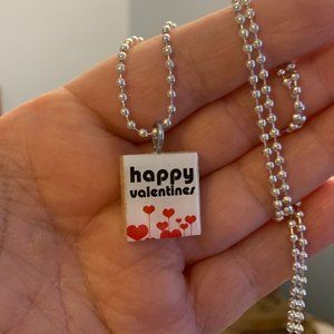 (2/$12,4/$20)Valentine's Day Scrabble Necklace